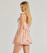Adorably Mine Corset Lace Trim Skater Dress